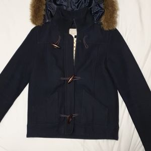 Delia's Hooded Wool Toggle Jacket, Navy, sz XS